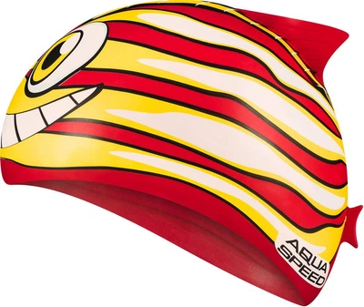 Шапочка для плавания Aqua Speed Zoo Fish 8694 (115-31-fish) Red/Yellow/White детская