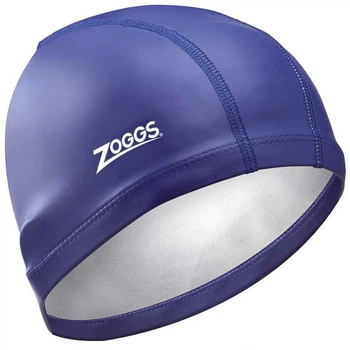 Шапочка для плавания Zoggs, взрослая, полиэстеровая, синяя, универсальный размер OSFM (465034.NV)