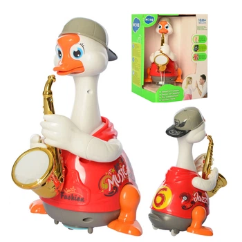 Музыкальный интерактивный гусь-саксофонист Hola Toys развивающая игрушка арт. 6111-Red