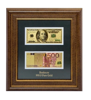 Панно для интерьера купюры ''USA+Euro'' (Доллар+Евро) Коричневый 31*33 см ГП60536(601818)