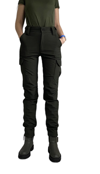 Жіночі тактичні брюки 56 Олива, Хакі софтшелл утепленні (зима)