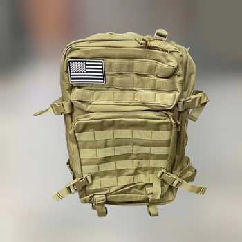Військовий рюкзак 45 л. Yakeda, Койот, тактичний рюкзак для військових, армійський рюкзак для солдатів
