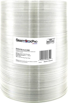 Оптичні диски SmartDisk PRO by Verbatim DVD+R DOUBLE LAYER 8.5GB 8X White InkJet Printable WRAP 100 шт (69834)