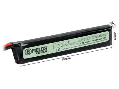 Акумулятор Li-Po 1100mAh 7,4V 15/30C - Deans [8FIELDS] (для страйкбола)