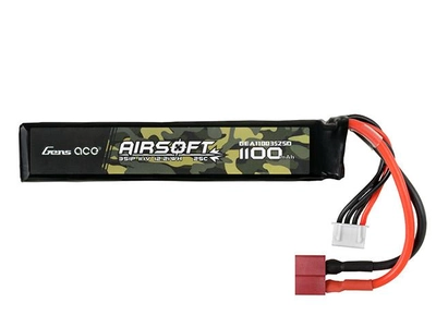 Аккумулятор airsoft 25C 1100mAh 3S1P 11.1V LiPo T-Plug (для страйкбола)