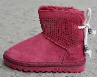 Детские зимние угги Ugg замшевые 31 19.5 см бордовые