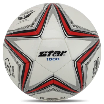 М'яч футбольний STAR NEW POLARIS 1000 SB375 №5 Composite Leather білий-червоний