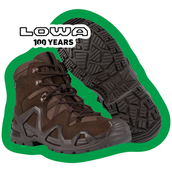 Черевики тактичні Lowa Zephyr MK2 GTX mid TF Dark Brown (коричневий) UK 10.5/EU 45