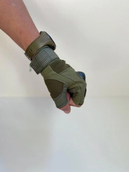 Тактичні рукавиці без пальців олива розмір XL