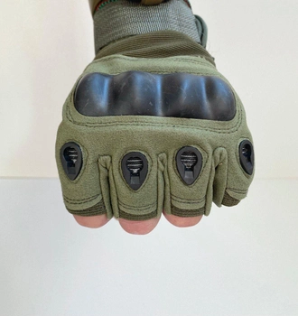 Тактичні рукавиці без пальців олива