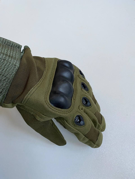 Тактичні рукавиці з пальцями олива розмір М
