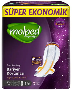 Гігієнічні прокладки Molped SuperNight Super long 35 см 14 шт (8690536829187)