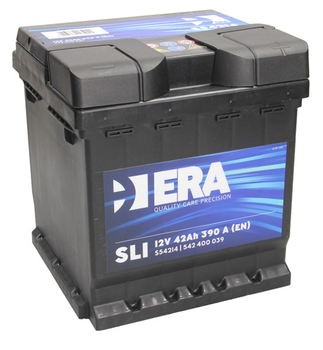Аккумулятор - ERA SLI , 42Ah , EN 390 , 175x175x190 (ДхШхВ) , правий "+" , 6СТ-42 АзЕ S542141 PEUGEOT ; FIAT; FORD; GENERAL ; MAZDA ; MERCEDE; MITSUBISHI ; NISSAN ; SUBARU ; SUZUKI ; TOYOTA ; VOLVO ; VW