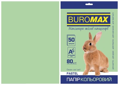 Бумага цветная PASTEL, светло-зеленый, 50 л., А4, 80 г/м² ( BM.2721250-15)