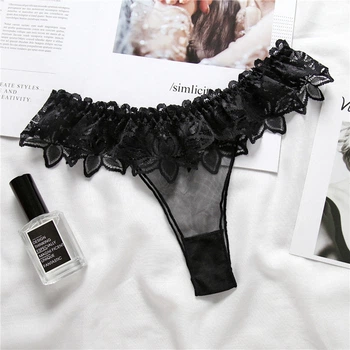 Прозорі трусики з мереживом Honey Fashion Accessories One Size (XS/S) чорний (2-240)