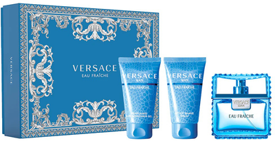 Набір для чоловіків Versace Man Eau Fraiche Туалетна вода 50 мл + Гель для душу 50 мл + Бальзам після гоління 50 мл (8011003879274)