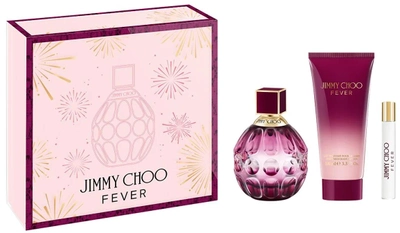 Zestaw prezentowy damski Jimmy Choo Fever Perfumy damskie w sprayu 100 ml, 3 elementy (3386460131612)