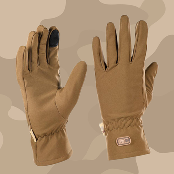 Тактические перчатки M-Tac Winter Soft Shell Coyote, Зимние военные перчатки, Теплые стрелковые перчатки, XL