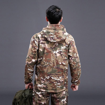 Тактическая мужская куртка Pave Hawk PLY-6 Camouflage CP с капюшоном и карманами сзади taktical, L