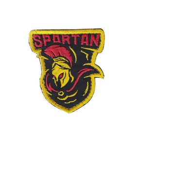 Шеврон патч нашивка на липучке Спартанец Spartan Спартан, на черном фоне, 7*8см.