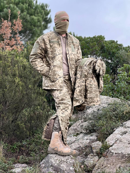 Зимний комплект формы ВСУ пиксель Теплая военная куртка, теплые штаны и верхняя куртка L