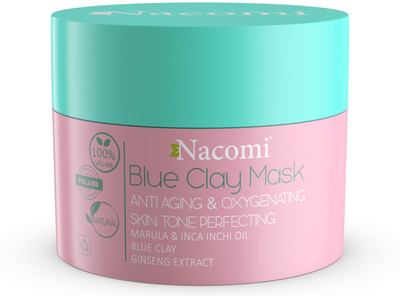 Блакитна маска Nacomi Vegan Blue Clay Mask Anti Aging Oxygenating Anti-Wrinkle Mask 50 мл (5902539710441)