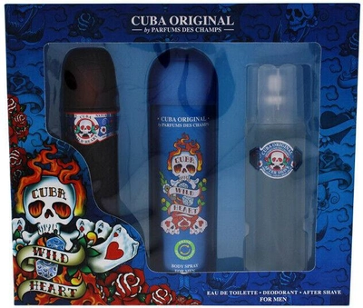 Zestaw męski Cuba Original Wild Heart Woda toaletowa 100 ml + Dezodorant 200 ml + Balsam po goleniu 100 ml (5425017736875)