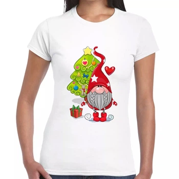 Футболка жіноча Fruit of the loom Гномiк, для Family Look, XS біла