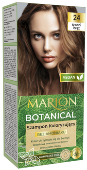 Фарбувальний шампунь Marion Botanical 24 Середній коричневий без аміаку 90 мл (5902853000242)