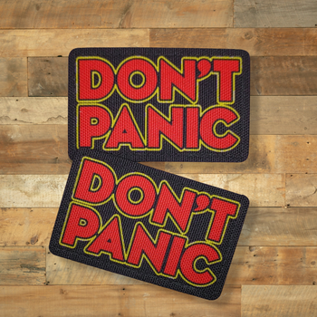 Шеврон Don't Panic, 8х5, на липучці (велкро), патч друкований