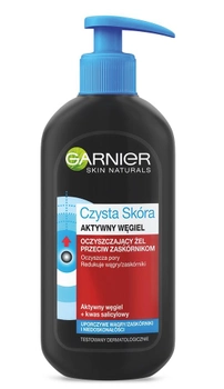 Очищуючий гель для обличчя Garnier Pure Skin Активоване вугілля проти чорних крапок 200 мл (3600542105286)