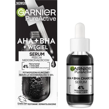 Serum Garnier Pure Active przeciw niedoskonałościom AHA + BHA + Węgiel 30 ml (3600542497930)