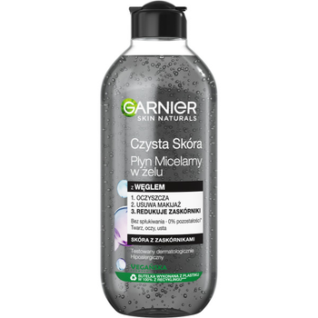 Płyn-żel micelarny Garnier Pure Skin z węglem 400 ml (3600542453745)