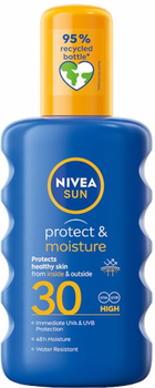 Бальзам для засмаги w sprayu Nivea Sun Protect & Moisture зволожуючий SPF 30 200 мл (5900017067735)