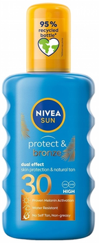 Бальзам для засмаги w sprayu Nivea Sun Protect & Bronze активація природної засмаги SPF 30 200 мл (7319470012134)
