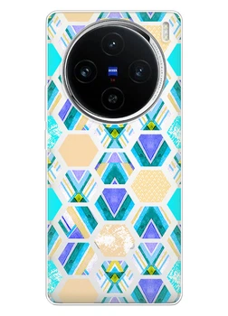 Прозорий силіконовий чохол iSwag для Vivo X100 Pro з малюнком - Ромби (ISVX100PR74)