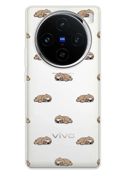 Прозорий силіконовий чохол iSwag для Vivo X100 Pro з малюнком - Сплячі лінивці (ISVX100PR68)