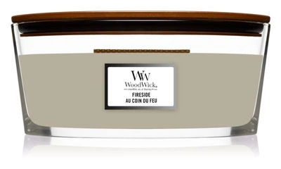 Ароматическая свеча с ароматом копченого дерева и яблочной кожуры Woodwick Ellipse Fireside 453 г