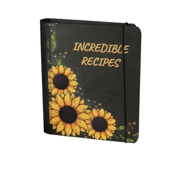 Книга для записи кулинарных рецептов "Incredible recipes" кулинарный блокнот с принтом Подсолнухи А6 16.5х13 см (NB-110-3)