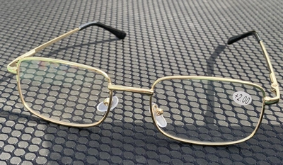Очки для зрения металлические Vizzini 115 + , плюсовые готовые очки для дальнозоркости , очки для коррекции "Золото"