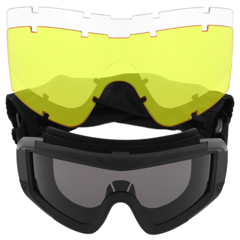 Захисні окуляри-маска SPOSUNE JY-026-2 оправа-чорна колір лінз сірий