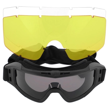 Захисні окуляри-маска SPOSUNE JY-023-1 оправа-чорна колір лінз сірий
