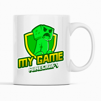 Белая кружка (чашка) с белая с оригинальным принтом онлан игры Minecraft "My Game Minecraft Майнкрафт"