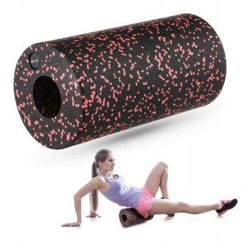 Массажный ролик Gymtek ЕРР 30x15 см черно-красный для йоги фитнеса тренировочный