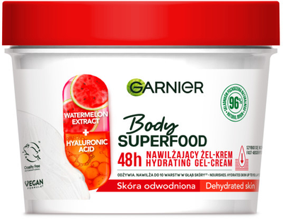 Krem Garnier Body Superfood Watermelon nawilżający z ekstraktem z arbuza i kwasem hialuronowym 380 ml (3600542470315)