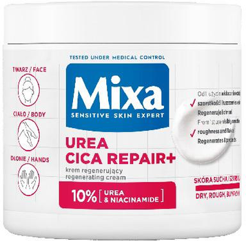 Krem MIXA Urea Cica Repair+ regenerujący do twarzy dłoni i ciała 400 ml (3600551137063)