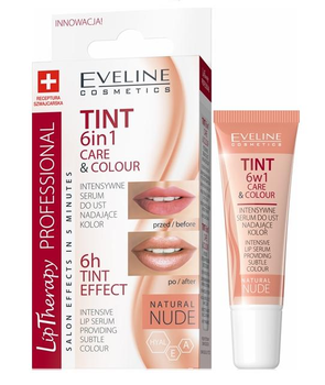 Serum do ust Eveline Cosmetics Lip Therapy Professional 6 w 1 Care & Colour intensywne nadające kolor Nude 12 ml (5901761941098)