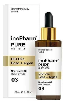 Serum do twarzy InoPharm Pure Elements BIO Oils Rose + Argan 30 ml (3800038936046)