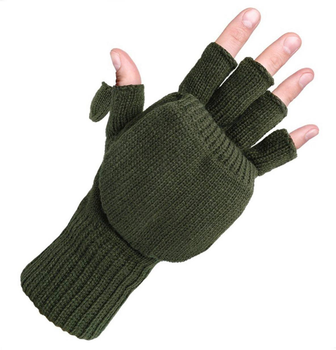 Перчатки варежки Mil-Tec зимние флис олива M рукавицы зеленые