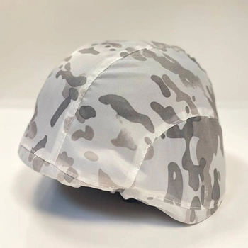 Кавер на каску зимний M-KET Белый военный универсальный защитный чехол на шлем PASGT для сухопутных войск с затяжкой и фиксатором